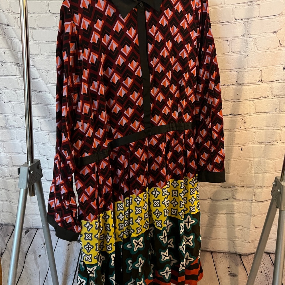 Eloquii mixd pattern shirt dress